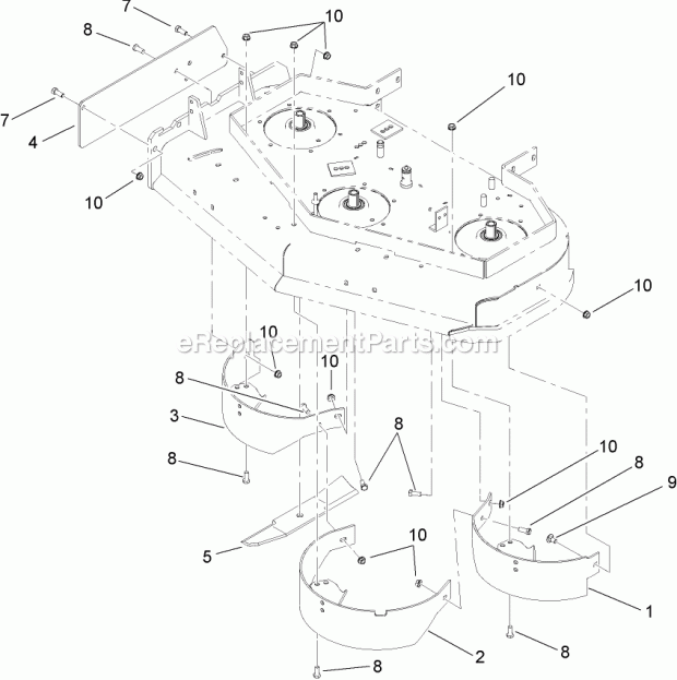 Toro 110-2070 40in Recycler Kit, Turbo Force Cutting Unit For Mid-size Mowers 40 Inch Recycling Assembly Diagram