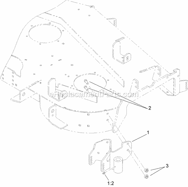 Toro 110-3941 Replacement Rear Hinge Kit, Model 78502 Finishing Kit Hinge Assembly Diagram