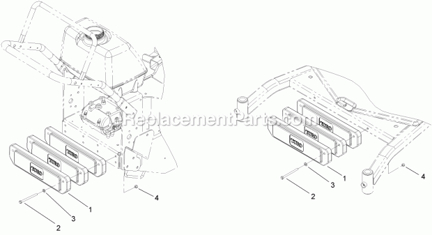 Toro 112-9971 Weight Kit, 2007 And After Commercial Floating-deck Mid-size Mowers Weight Kit No. 112-9971 Diagram
