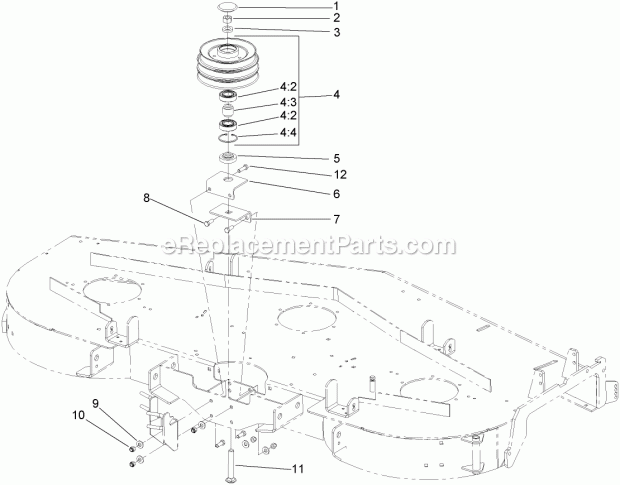 Toro 114-0250 Jackshaft Assembly Kit, Z Master Riding Mowers With Daihatsu Engines Jackshaft Assembly Kit No. 114-0250 Diagram