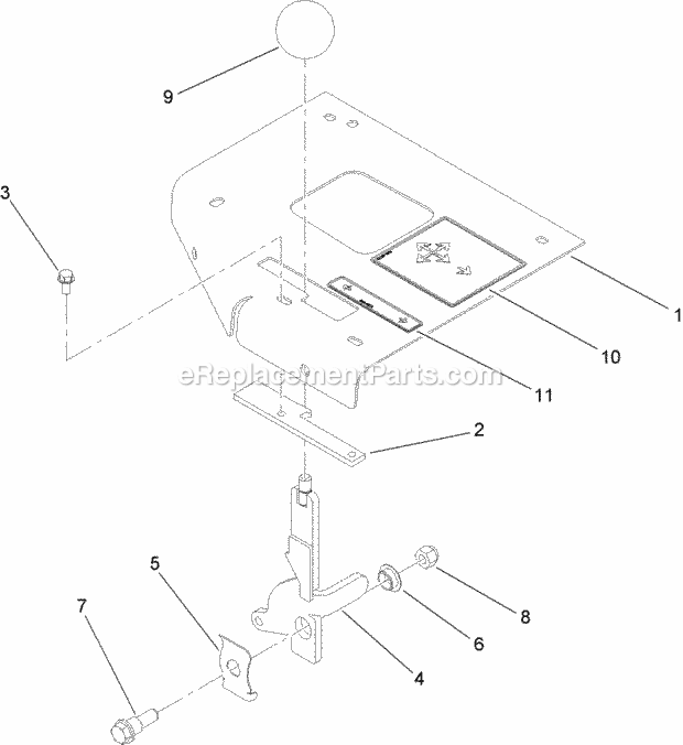Toro 114-1261 Brake Lever Kit, 2006 And Before Tx Compact Utility Loader Brake Lever Assembly Diagram