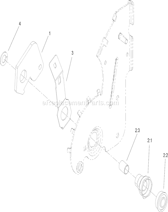 Toro 114-2683 Lawn Mower Attachment Pivot Arm Assembly Diagram