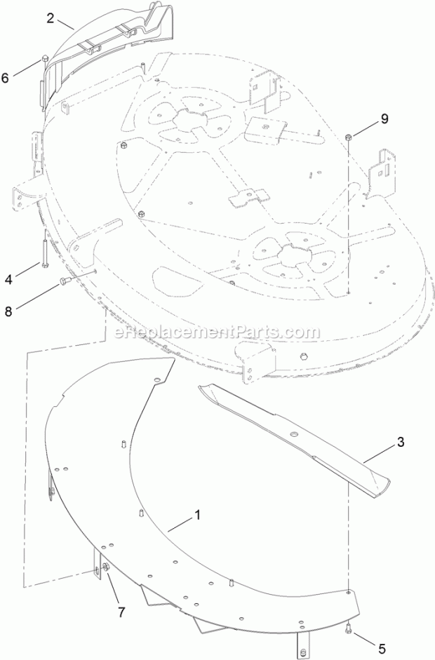 Toro 116-4766 42in Mulching Kit, 2007 And After Riding Mower 42 Inch Mulch Kit Assembly Diagram