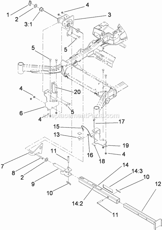 Toro 117-0354 Z Stand Kit, Z Master Riding Mower With 72in Deck Z Stand Kit No. 117-0354 Diagram