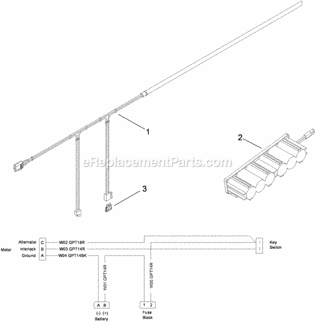 Toro 117-4092 Lawn Mower Attachment Electrical Service Kit Assembly No. 117-4092 Diagram
