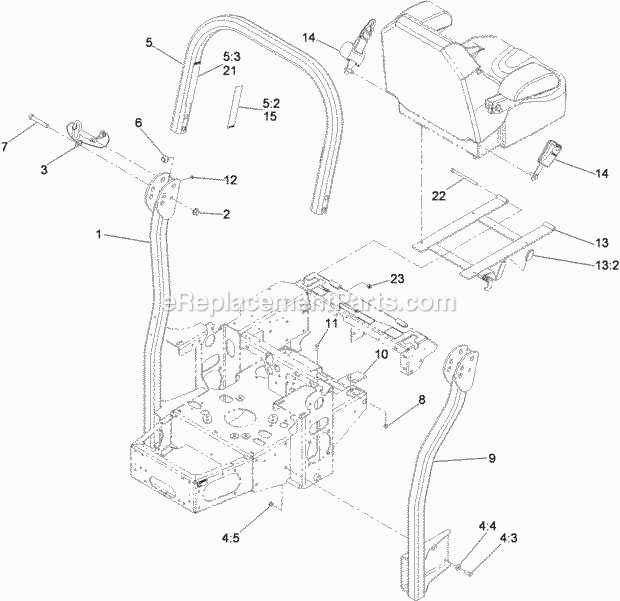 Toro 119-6653 Roll-over Protection System Kit. 2010 And After Z400 Riding Mowers Roll-Over Protection System Assembly No. 119-6653 Diagram
