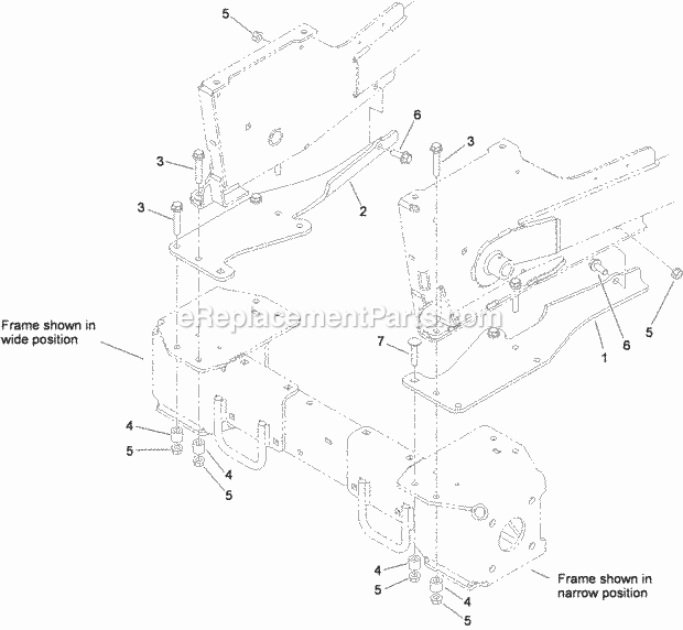 Toro 119-8781 Frame Enhancement Kit, Grandstand Mower Frame Enhancement Assembly No. 119-8781 Diagram