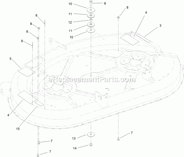 Toro 119-8840 Service Deck Kit, 42in And 50in Riding Mower 42 Inch Deck and Decal Assembly No. 119-8840 Diagram