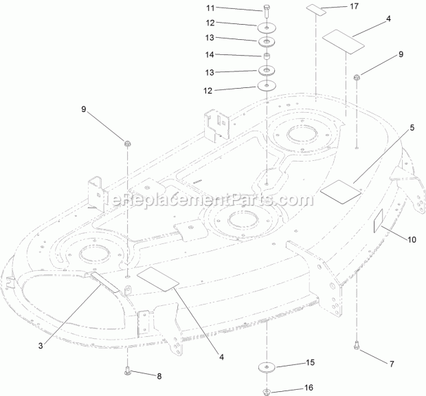 Toro 119-8841 Service Deck Kit, 42in And 50in Riding Mower 50 Inch Deck and Decal Assembly No. 119-8841 Diagram