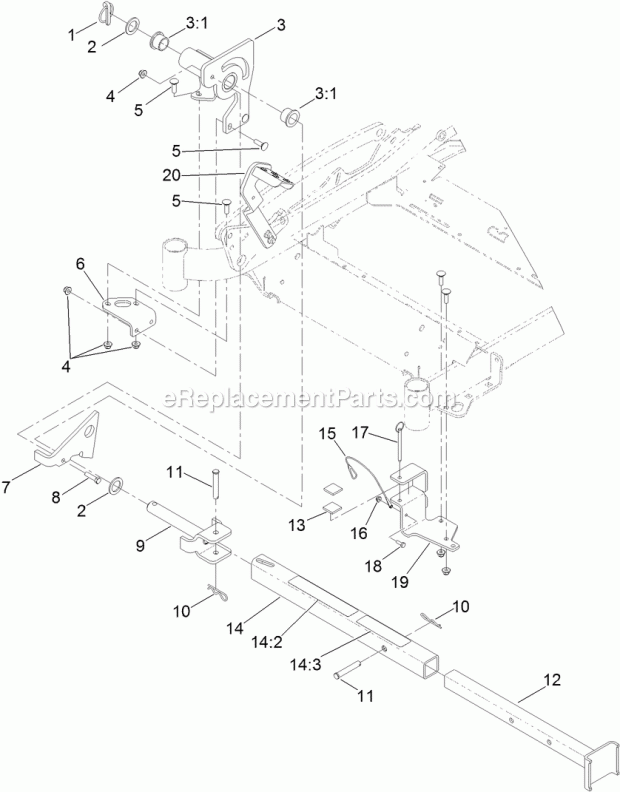 Toro 121-4811 Z Stand Kit, Z Master Riding Mower With 48in, 52in Or 60in Deck Z Stand Kit No. 121-4811 Diagram