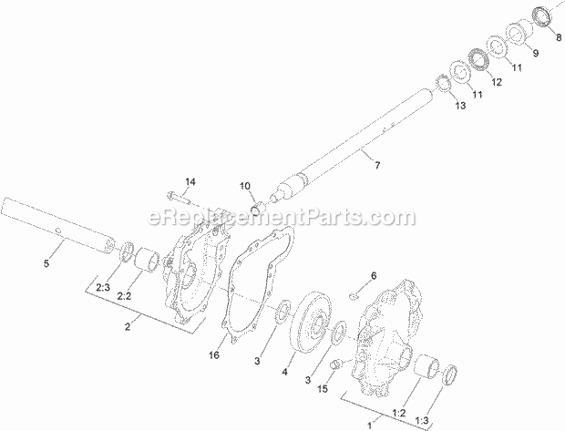 Toro 125-7925 26in Gear Case, Power Max Snowthrower Gear Case Assembly No. 125-7925 Diagram