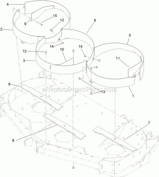 Toro 125-9305 Baffle Kit, 60in Rear Discharge Z Master Mowers Baffle Kit No. 125-9305 Diagram