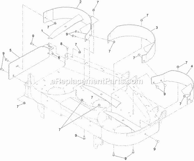 Toro 126-8701 48in Recycler Kit, Titan Hd 1500 Or 2000 Series Riding Mower 48in Recycler Kit Assembly No. 126-8701 Diagram