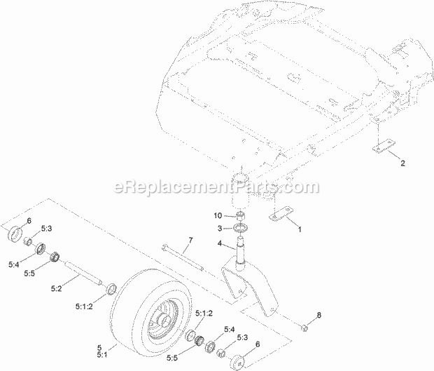 Toro 127-0302 Caster Wheel Update Kit, 74141 Z Master Riding Mower Caster Wheel Update Kit No. 127-0302 Diagram