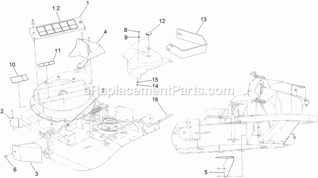 Toro 127-0336 Ce Bagger Compliance Kit, 48in Z Master G3 Mower Ce Bagger Compliance Assembly No. 127-0336 Diagram