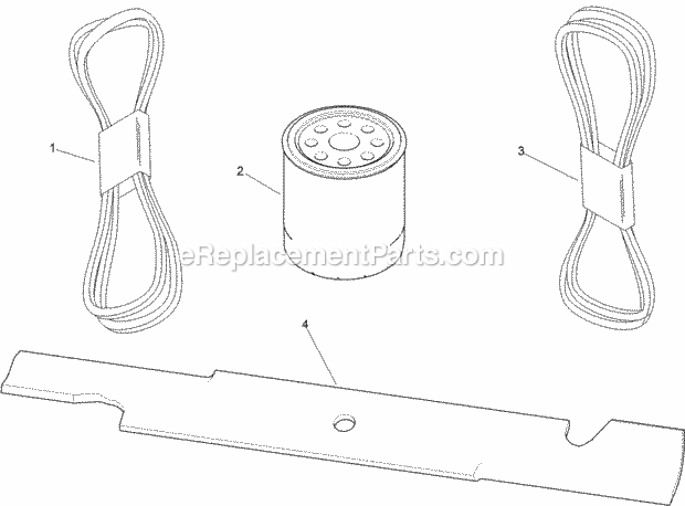 Toro 127-1619 Mvp Filter, Belt And Blade Kit, Grandstand Mower With 60in Deck Mvp Filter, Belt and Blade Kit No. 127-1619 Diagram