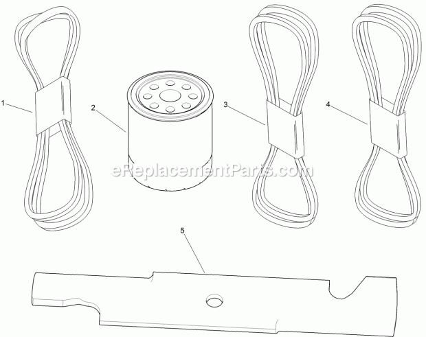 Toro 127-1647 Mvp Filter, Belt And Blade Kit, Grandstand Mower With 40in Deck Mvp Filter, Belt and Blade Kit No. 127-1647 Diagram