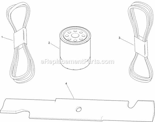 Toro 127-1649 Mvp Filter, Belt And Blade Kit, Grandstand Mower With 52in Deck Mvp Filter, Belt and Blade Kit No. 127-1649 Diagram