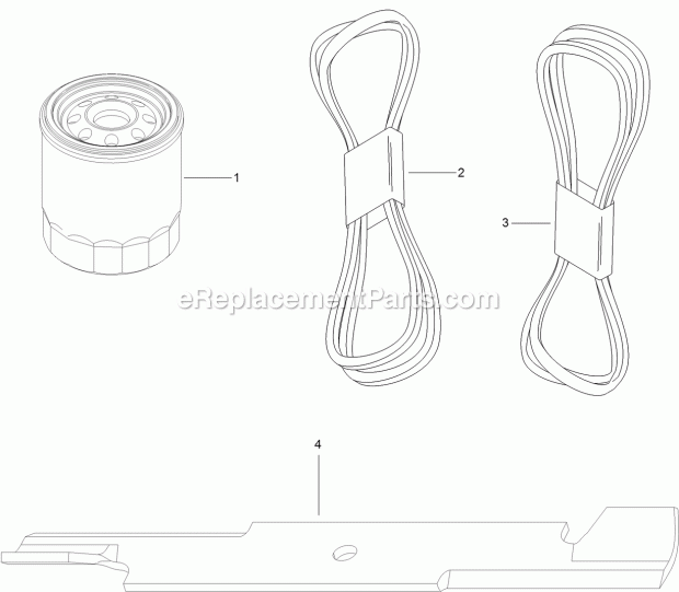 Toro 127-6794 Mvp Belt And Blade Kit, Titan Hd 1500 Or 2000 Series Riding Mower With 52in Deck Mvp Belt and Blade Kit Assembly No. 127-6794 Diagram