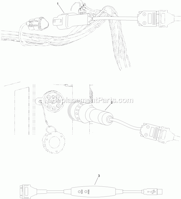 Toro 127-8401 Diagnostic Cable Kit,Dd Series Directional Drill Or Rt Series Traction Unit Diagnostic Cable Kit Assembly Diagram