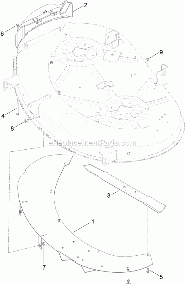 Toro 131-7708 42in Mulching Kit, Zero-turn-radius Riding Mower Mulching Kit Assembly No. 131-7708 Diagram