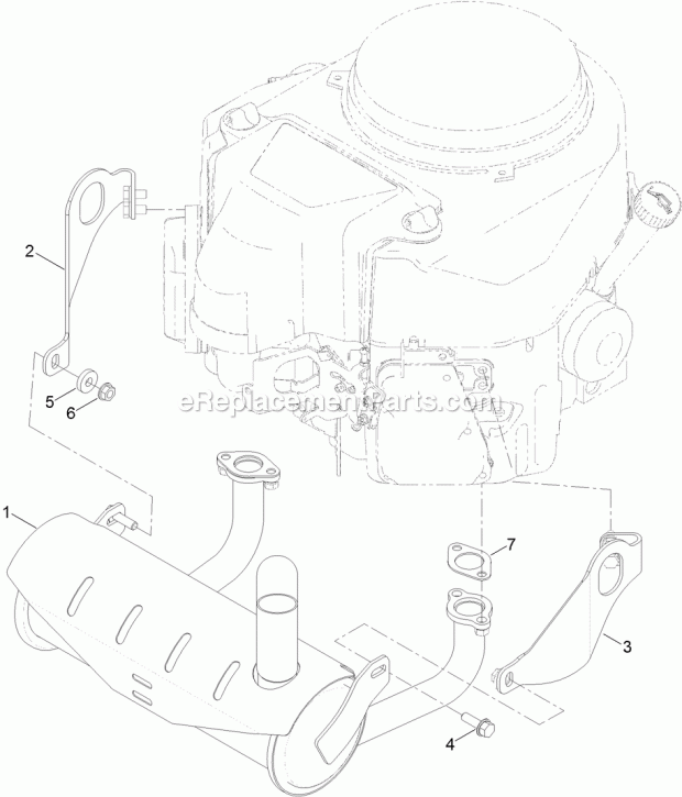 Toro 132-1547 Muffler Kit, Grandstand Mowers Muffler Kit Assembly No. 132-1547 Diagram