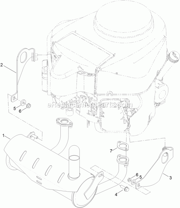 Toro 132-1548 Muffler Kit, Grandstand Mowers Muffler Kit Assembly No. 132-1548 Diagram