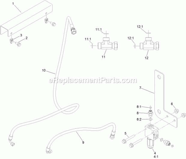 Toro 132-4162 Elevator Pressure Relief And Console Wire Harness Protection Kit, 2024 Directional Drill Elevator Pressure Relief and Console Wire Harness Protection Assembly No. 132-4162 Diagram