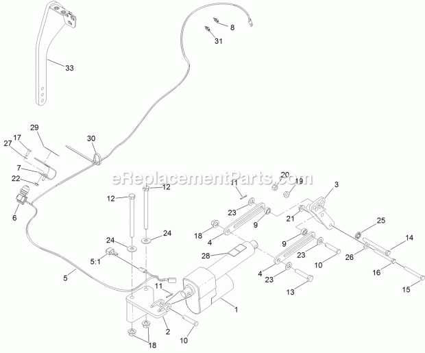 Toro 132-5986 Power Deck Lift Kit, Zero-turn-radius Riding Mower Power Deck Lift Assembly No. 132-5986 Diagram