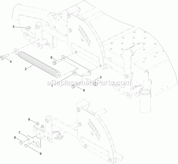 Toro 132-6850 Deck Lift Assist Kit, Zero-turn-radius Riding Mower Deck Lift Assist Assembly No. 132-6850 Diagram