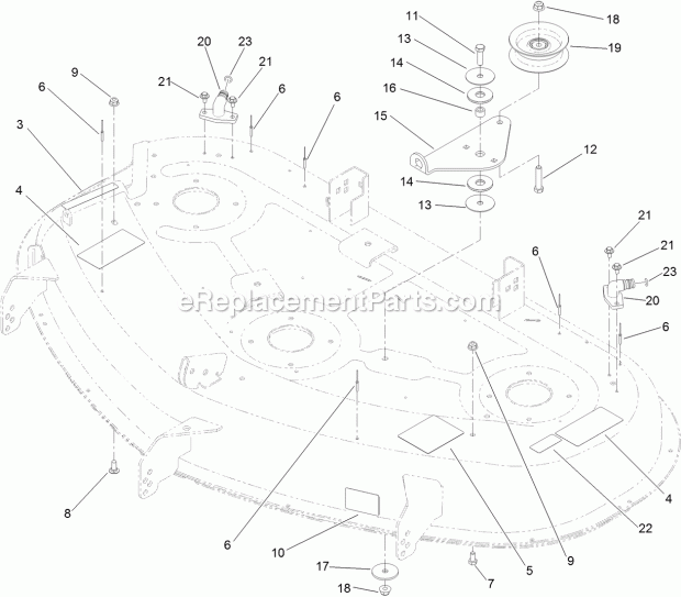 Toro 132-6928 Service Deck Kit, 50in Riding Mower 50 Inch Deck Assembly No. 132-6928 Diagram