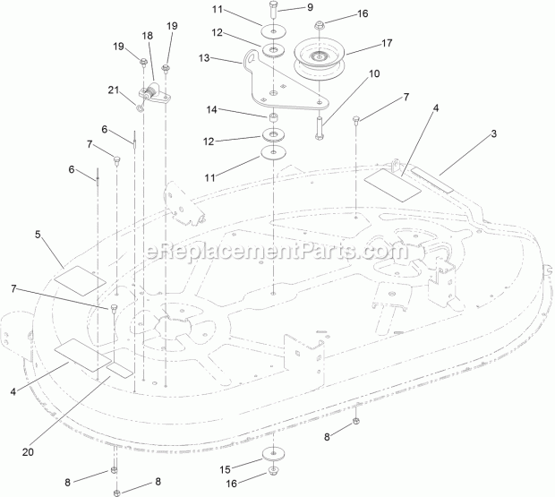 Toro 132-6932 Service Deck Kit, 42in Riding Mower 42 Inch Deck Assembly No. 132-6932 Diagram
