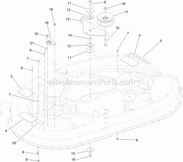 Toro 132-6933 Service Deck Kit, 42in Riding Mower 42 Inch Deck Assembly No. 132-6933 Diagram