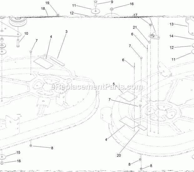 Toro 132-9310 Service Deck Kit, 42in Riding Mower 42 Inch Deck Assembly No. 132-9310 Diagram