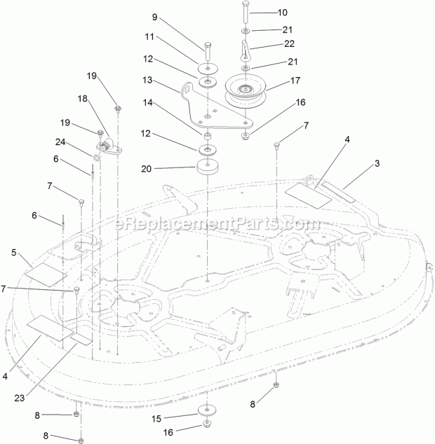 Toro 132-9330 Service Deck Kit, 42in Riding Mower 42 Inch Deck Assembly No. 132-9330 Diagram