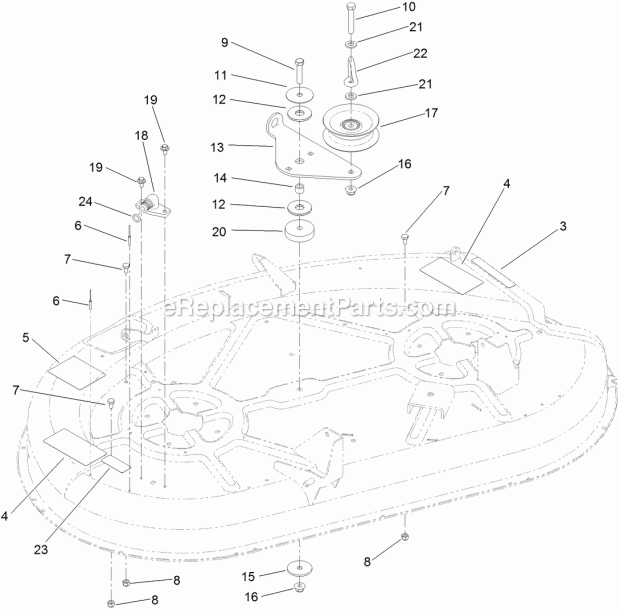 Toro 132-9331 Service Deck Kit, 42in Riding Mower 42 Inch Deck Assembly No. 132-9331 Diagram