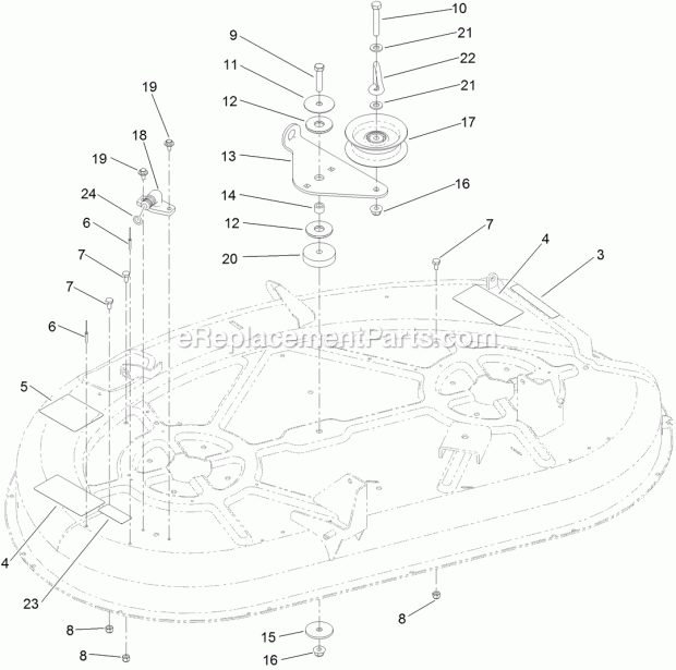 Toro 132-9332 Service Deck Kit, 42in Riding Mower 42 Inch Deck Assembly No. 132-9332 Diagram