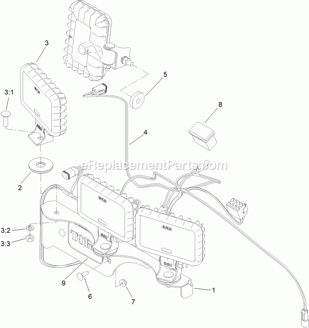 Toro 133-1437 Light Kit, Grandstand Mower Light Kit Assembly No. 133-1437 Diagram