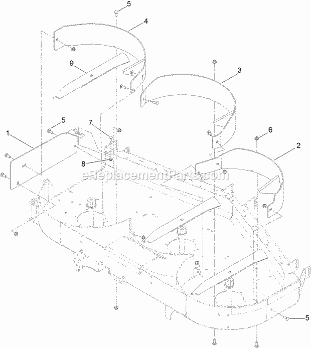 Toro 133-2166 60in Recycler Kit, Titan Hd 2500 Series Riding Mower 60in Recycler Assembly No. 133-2166 Diagram