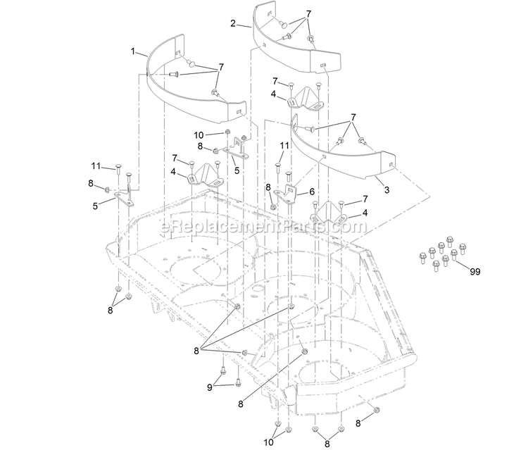 Toro 134-3259 Mulching Kit, With 122cm Rear Discharge Cutting Unit GrandStand Mower Mulching Kit Assembly Diagram