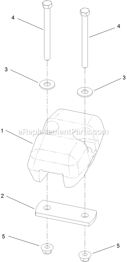 Toro 138-6866 Weight Kit, Proline Commercial Walk-Behind Mower Weight Assembly Diagram