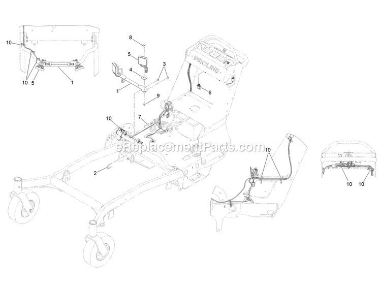 Toro 139-5595 Light Kit, Proline With 60in Floating Cutting Unit Walk-Behind Mower Light Kit Assembly Diagram