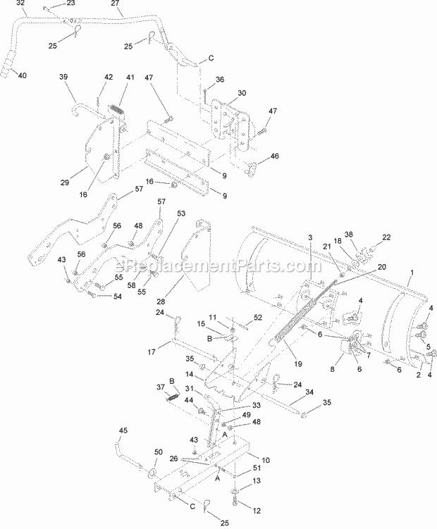 Toro 190-833-000 (260000001-260999999) 46in Front Blade, 2006 Front Blade Assembly Diagram