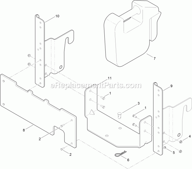 Toro 19A-218-000 Rear-mount Weight Kit Rear-Mount Weight Kit Assembly Diagram