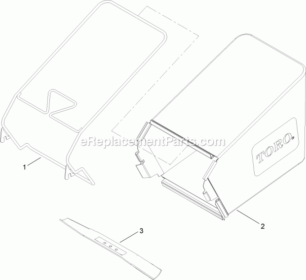 Toro 22159 Rear Bag Kit, Pt21 Lawn Mower Blade and Rear Bag Assembly Diagram