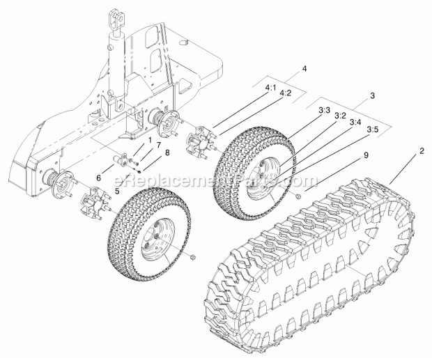 Toro 22662 Over-tire Rubber Tracks, Dingo Compact Utility Loader Rubber Track Assembly Diagram
