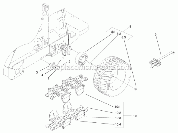 Toro 22665 Steel Track Kit, Dingo Compact Utility Loader Steel Track Assembly Diagram