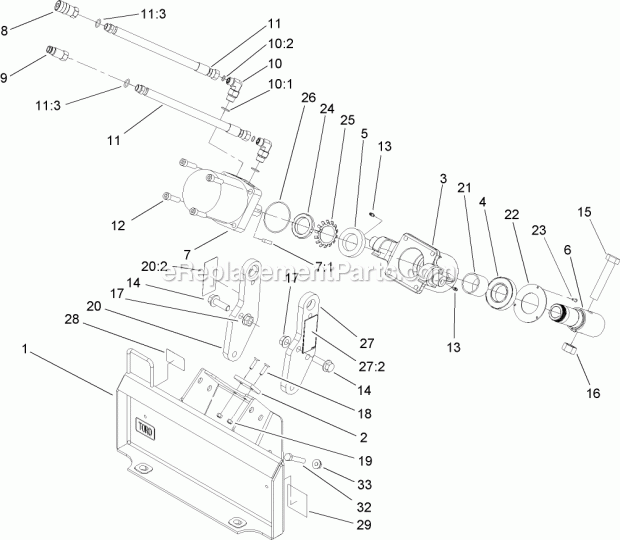 Toro 22804 (250000001-250999999) Auger Head, Tx 413 Compact Utility Loaders, 2005 Auger Head Assembly Diagram