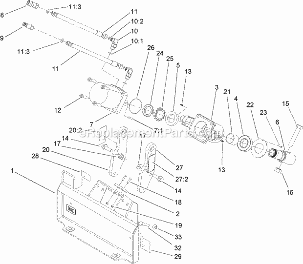 Toro 22804 (260000001-260999999) Auger Head, Tx 413 Compact Utility Loaders, 2006 Auger Head Assembly Diagram