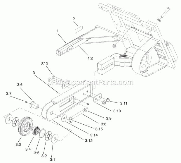 Toro 22960 2-ft. Trencher Boom And Bar, Dingo And Dingo Tx 2- Trencher Boom and Bar Assembly Diagram
